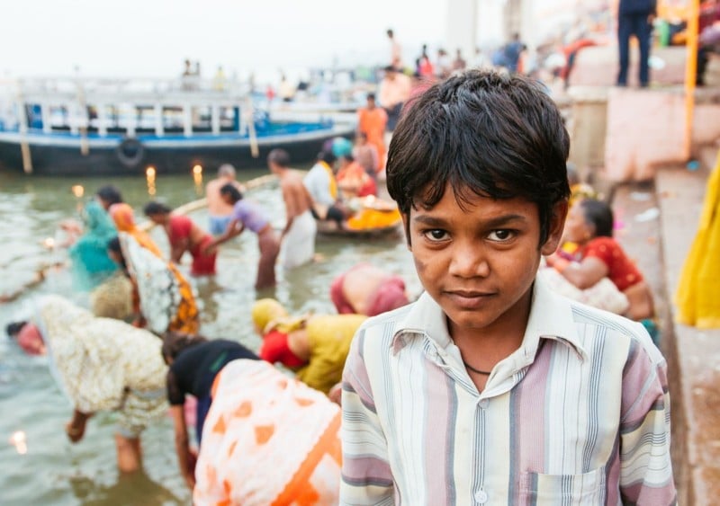 You can try different looks if you’ve got a patient subject. I took a few shots of this kid but in the end, I chose the one that showed the environment to tell a story about the boy and the city he was in. (Varanasi, India. 2011.)