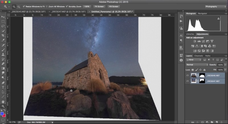 manually stitch panorama photoshop