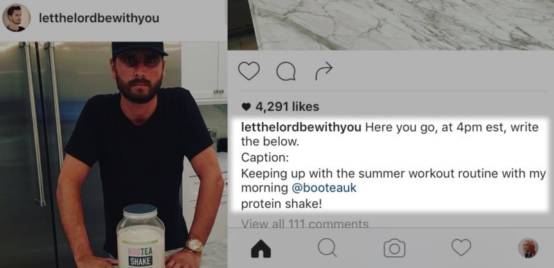 Instagram Star Accidentally Posts Paid Sponsor Instructions in Caption