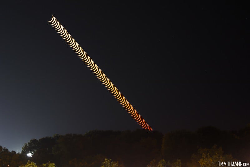 Moonset stack from Purdue’s Ross-Ade Stadium