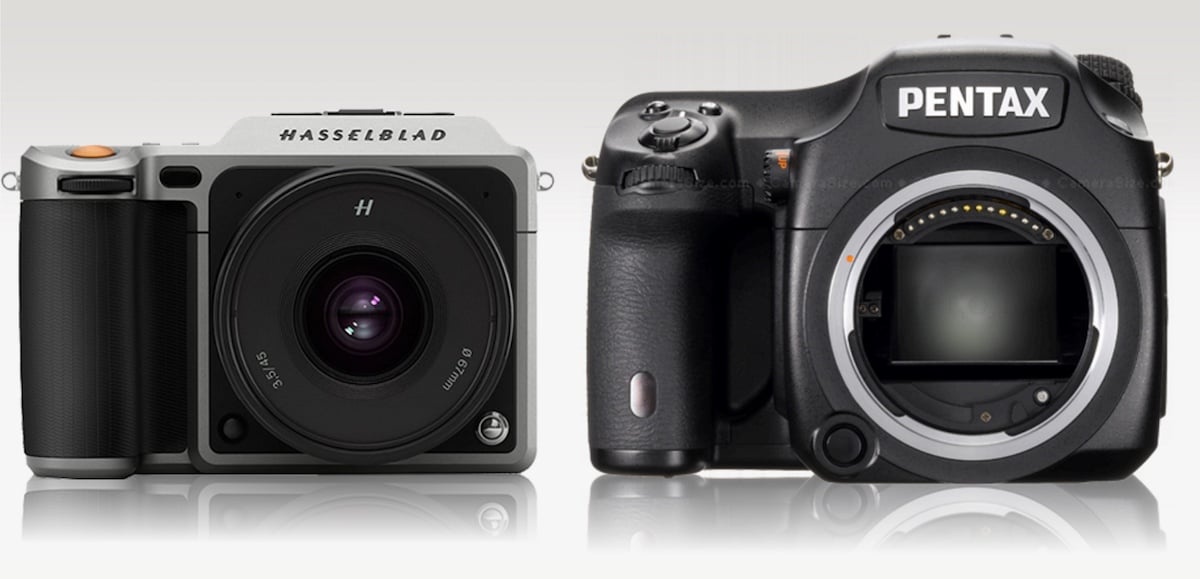 Hasselblad X1D vs Sony A7r II vs Canon 5DS vs Pentax 645D Size