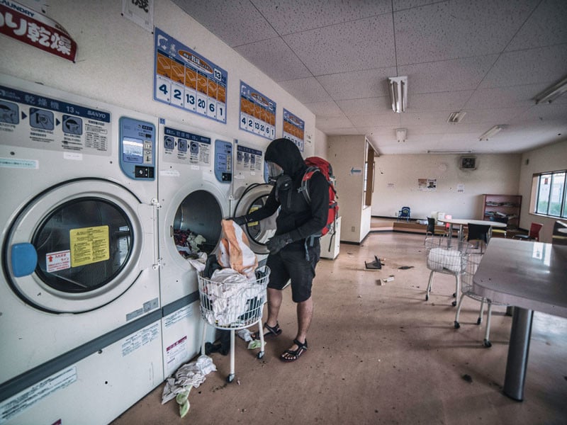 People abandoned the towns so quickly that laundry can still be found in the laundromats.