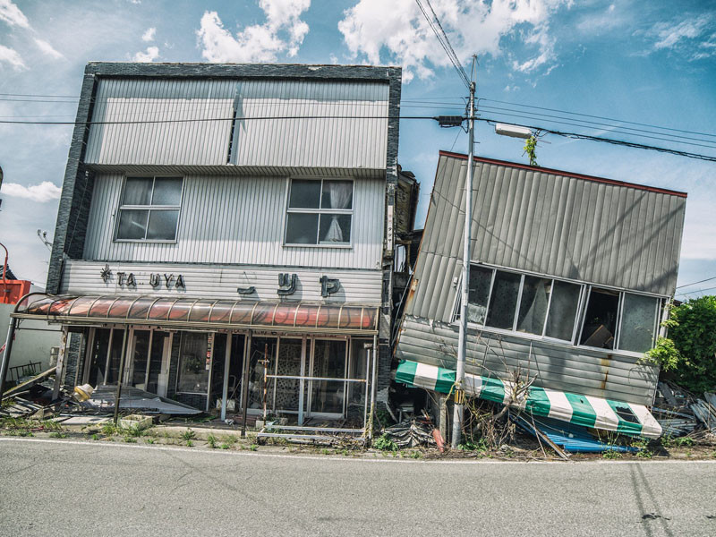 Buildings destroyed by the earthquake.