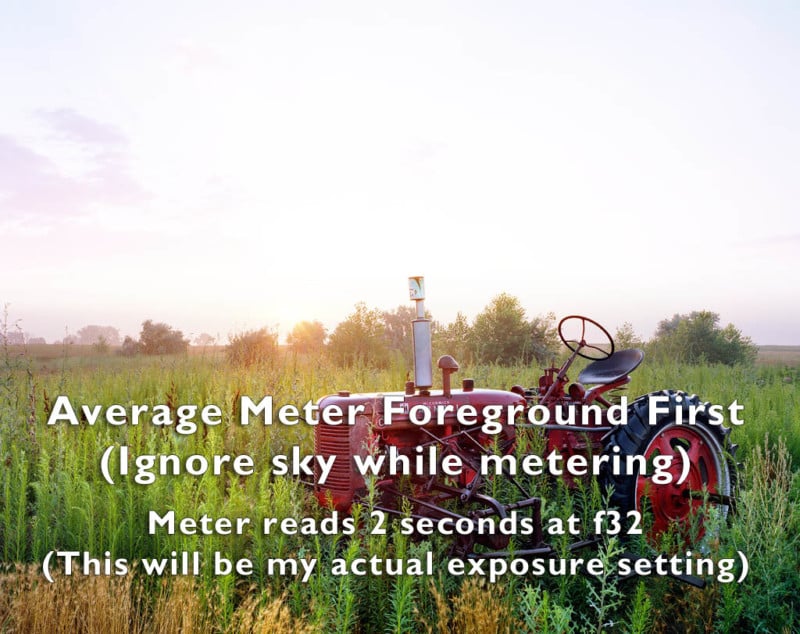 Image showing about what the photo would look like while metering for just the foreground.