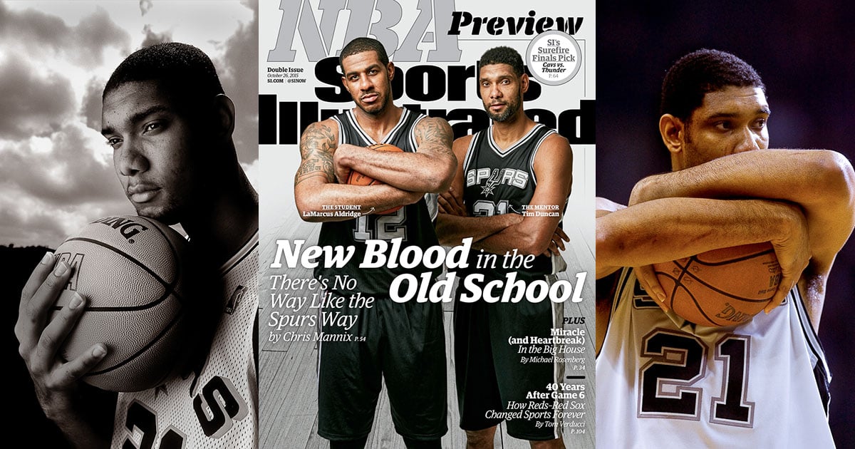 Sports Illustrated cover shoot with San Antonio Spurs Big Three