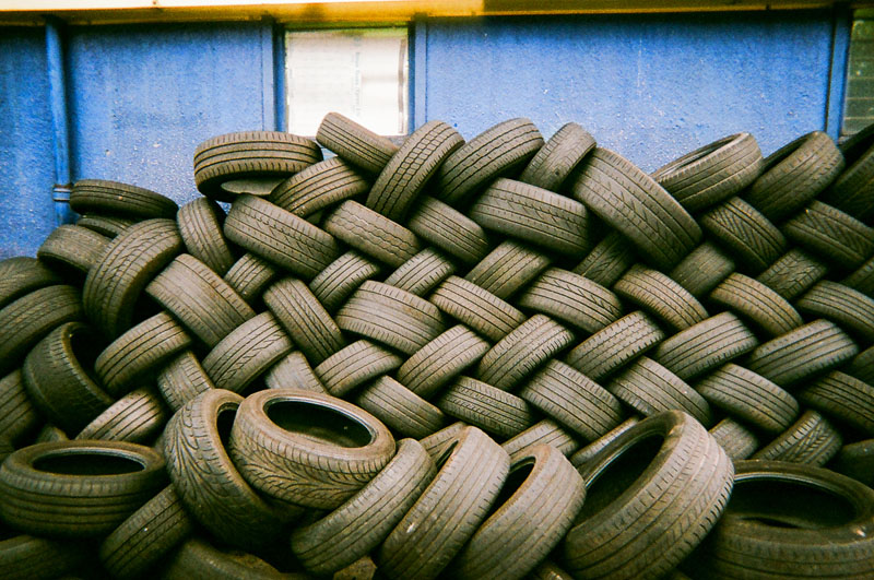Tyre pile, north London by Mia Lyons