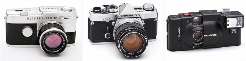 Olympus PEN-FT, OM-1, XA - ©Olympus Corporation. Used with permission.