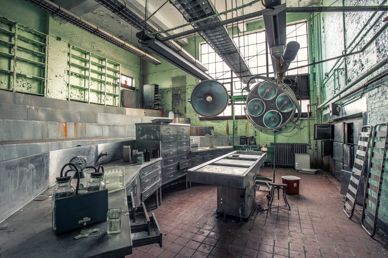 The autopsy theater and morgue of Dr.Walter Freeman, the 'Father of the Lobotomy'.