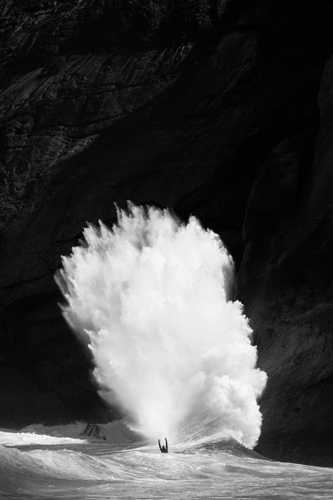 Luke Shadbolt, Australia for his black and white image showing the power of nature. Surfer Renan Faccini is set against a huge swell in Rio De Janeiro, Brazil.