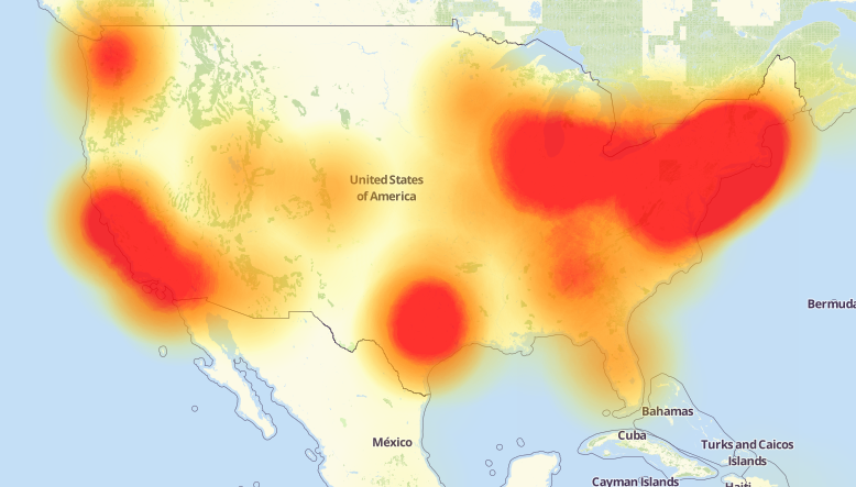 Downdetector published this image showing the outages caused by Friday's cyber attack.