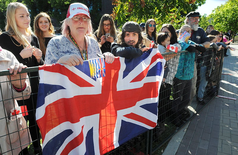 Fans of the Duke and Duchess of Cambridge await the arrival of the royal couple at UBC Okanagan on Tuesday. Prince William and Kate stopped in the Okanagan including Mission Hill Estate Winery as part of their one week tour of Western Canada, mostly in British Columbia.