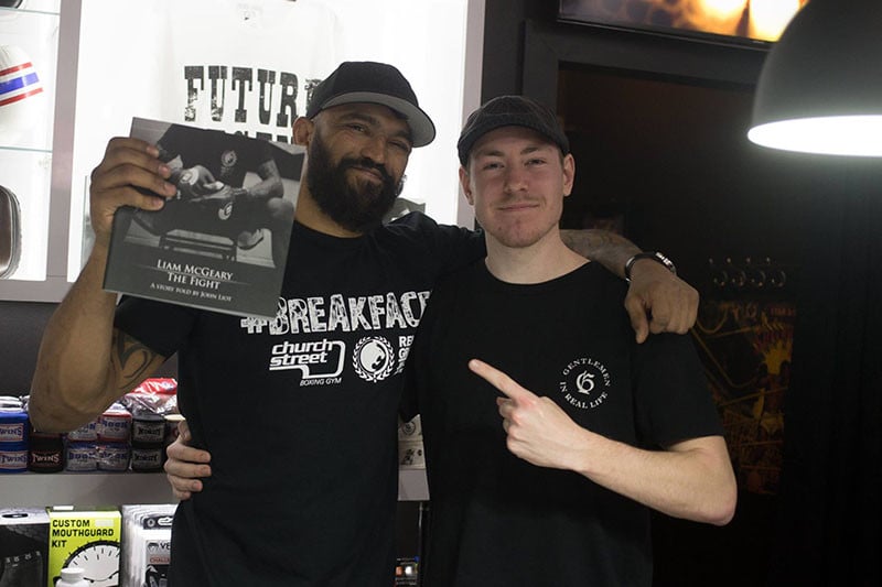 Myself (right) with mixed martial arts world champion, Liam McGeary (left). A fan of my work paid for my flights too and from New York to be in attendance of the official launch of my first book, ‘Liam McGeary : The Fight’. That was a ridiculous high. Those days are an extreme minority.