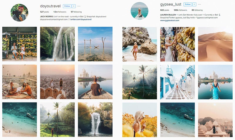 Couple's Instagram followers copy their pictures across the world