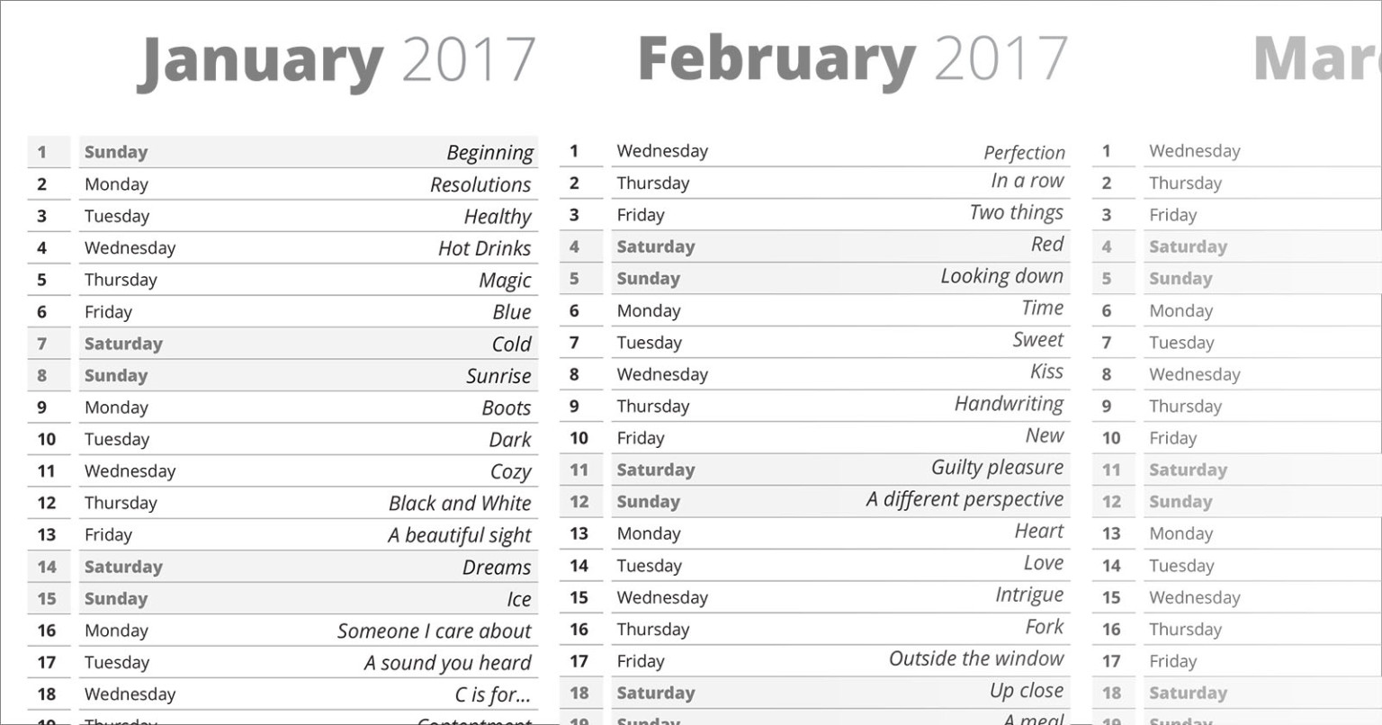 This Calendar Has 365 Photo Ideas for Each Day of the Year | PetaPixel