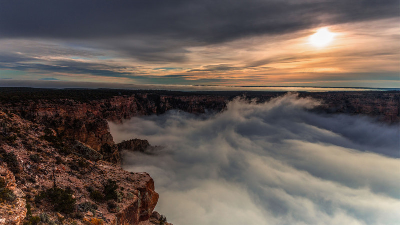 Image result for clouds filling grand canyon