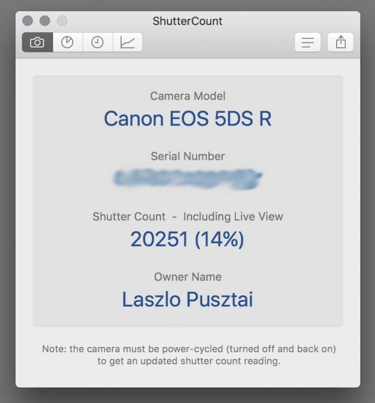 canon shutter count software
