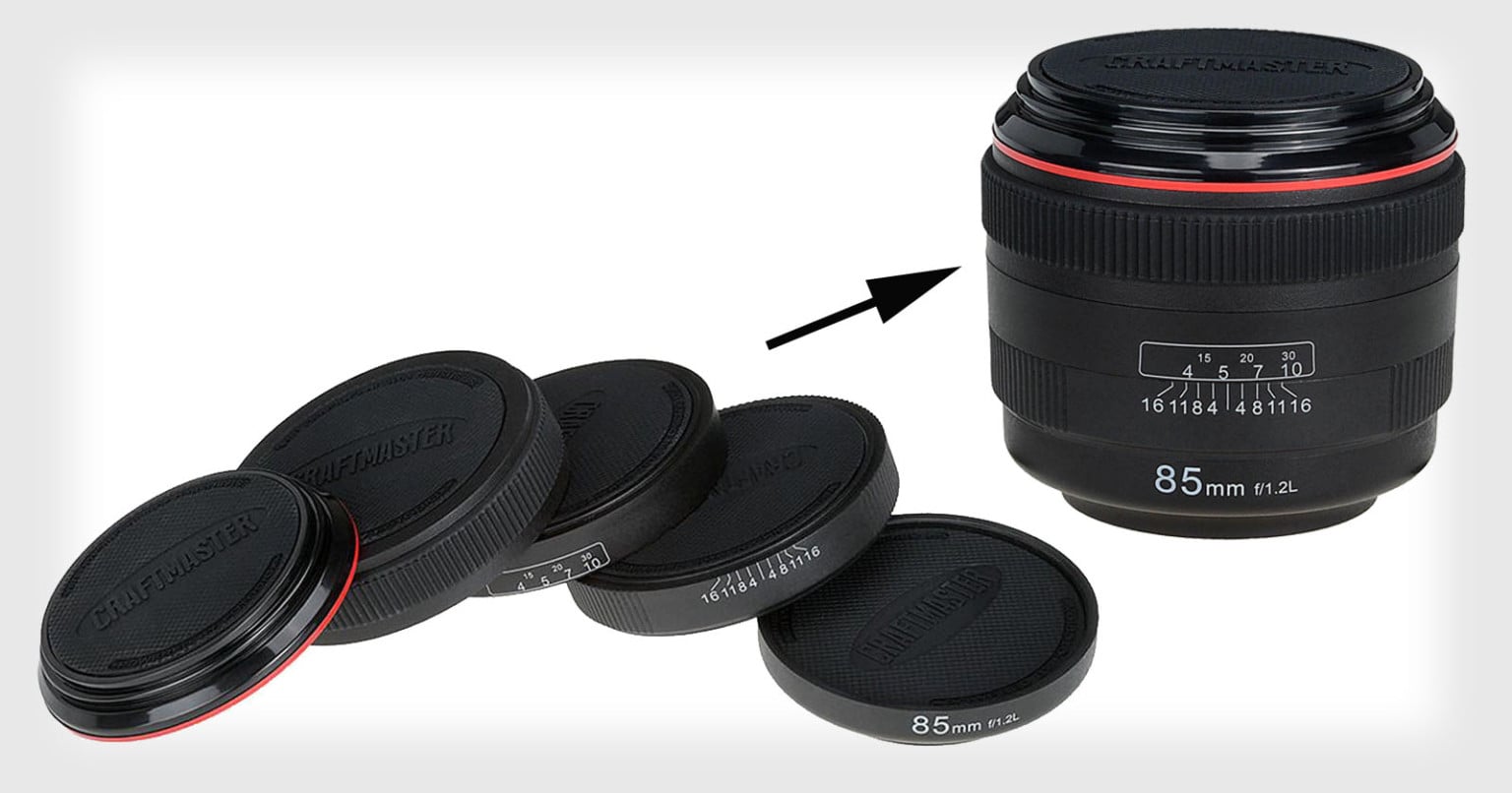 These Coasters Stack to Form a Canon 85mm f/1.2 Camera Lens | PetaPixel