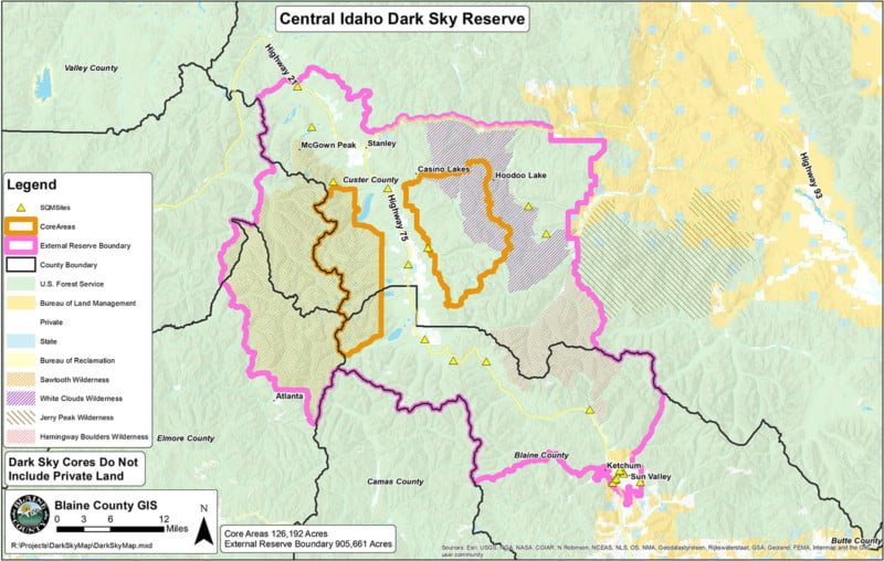 light pollution map idaho