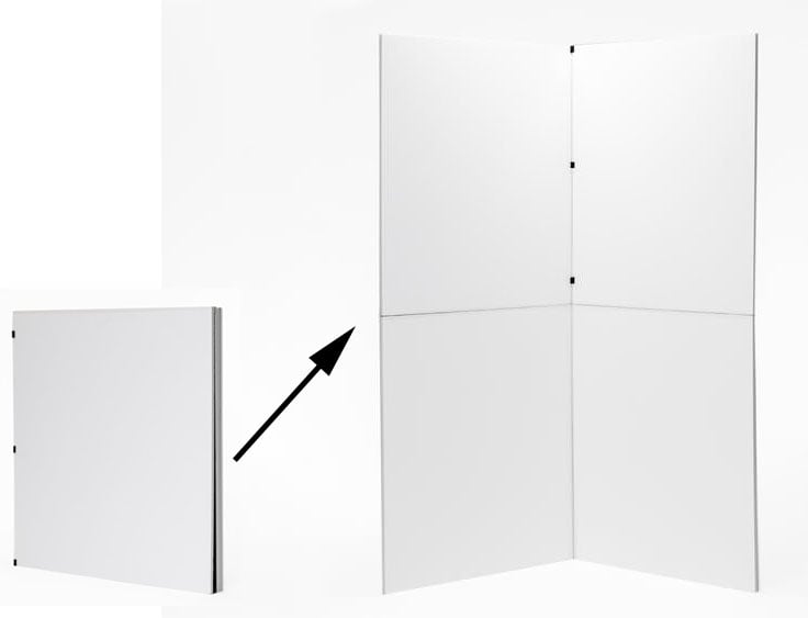Black/White Set of 2 V-FLAT WORLD Foldable V-Flat