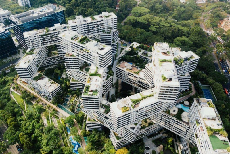 Contrary to conventional housing clusters of solitary towers, the Interlace condominium by Buro Ole Scheeren architects creates an intricate network linking private and social spaces, providing residents freedom and creating a sense of community.