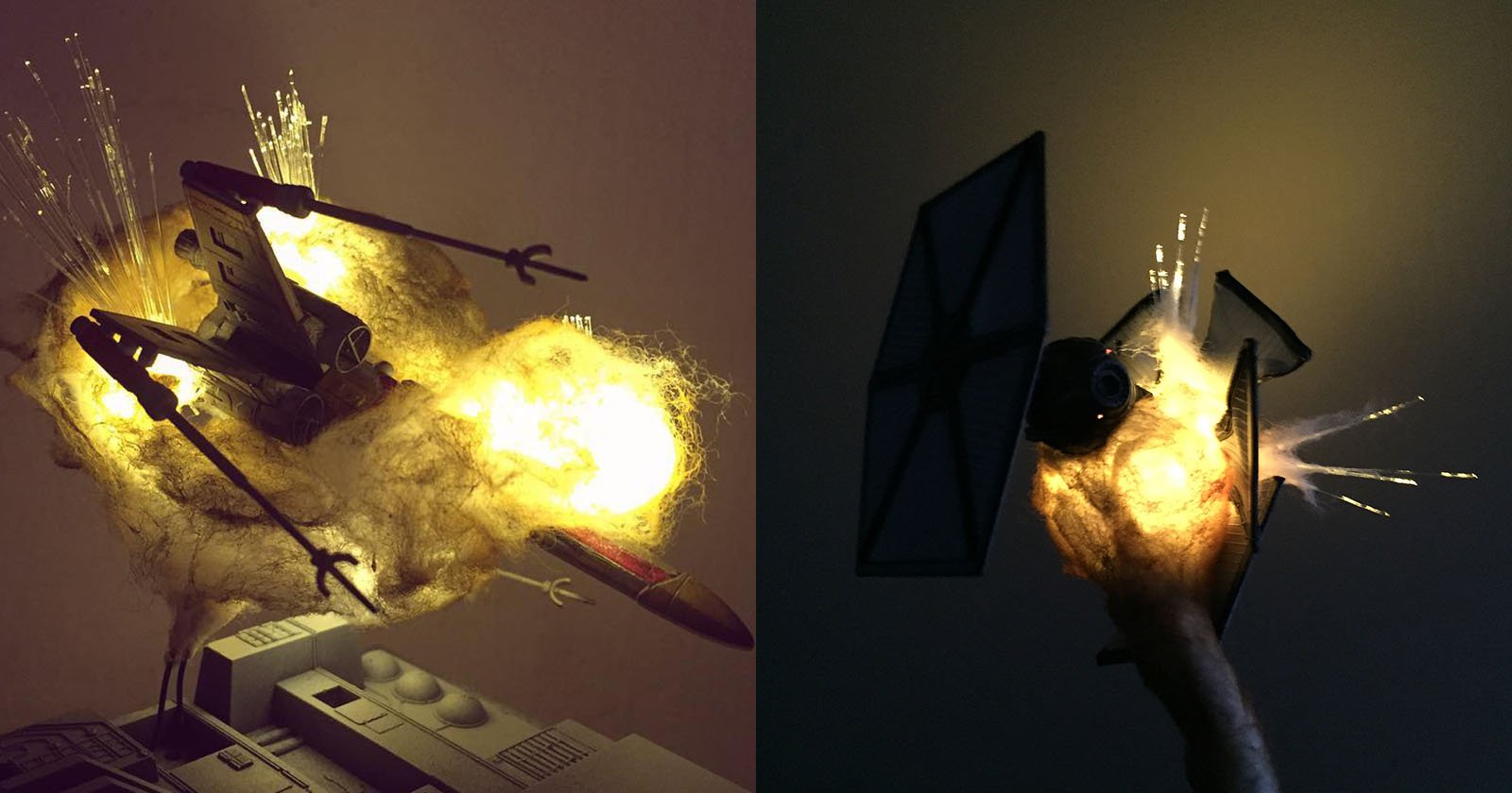 These Exploding Star Wars Ships Were Shot with Cotton and LEDs