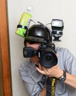 This Photographer Uses a Beer Helmet to Mount Flashes to His Head ...