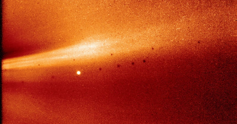A photo captured by a NASA probe from within the Sun's corona