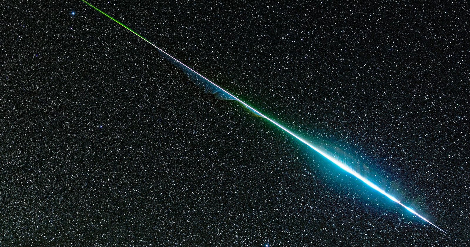 This Photo Shows the Rainbow Colors of a Geminid Meteor1600 x 840
