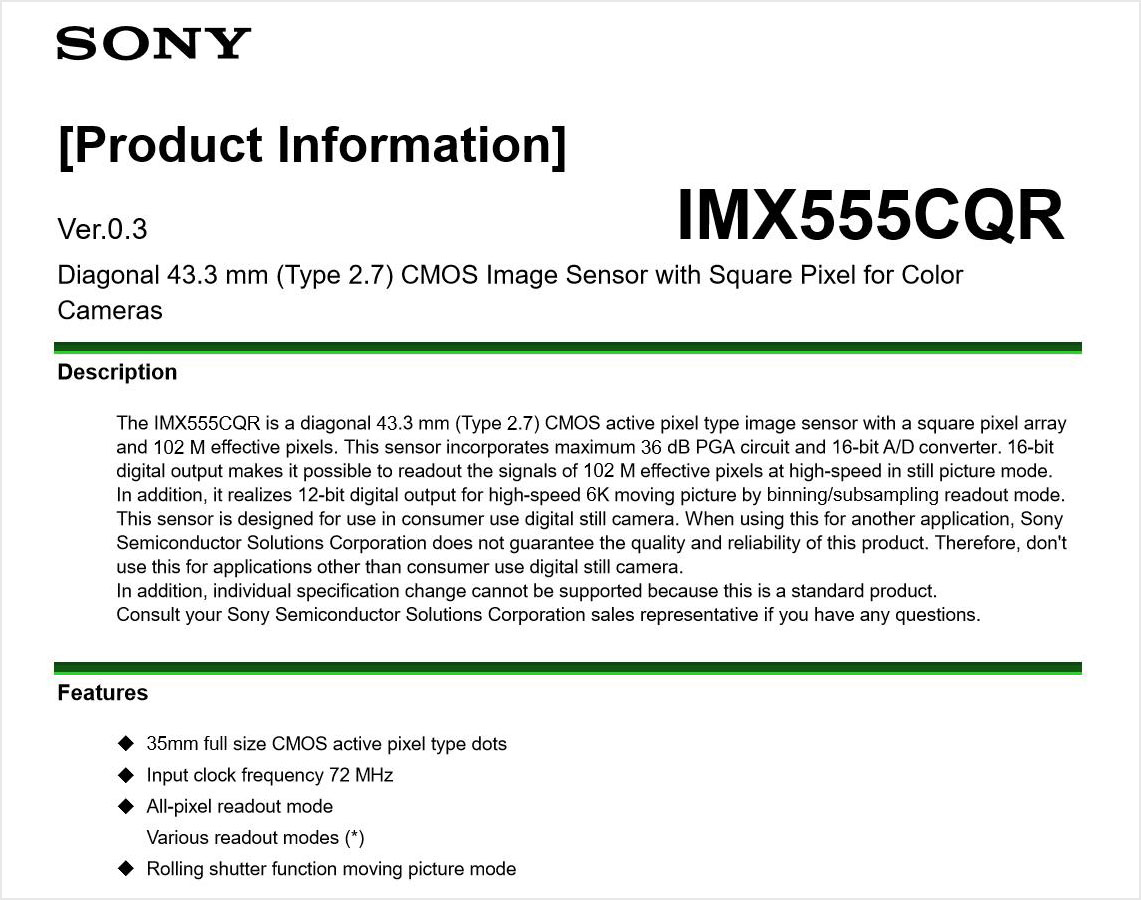 Sony Made a 100MP and 6K Full-Frame Sensor for Consumer Cameras | PetaPixel