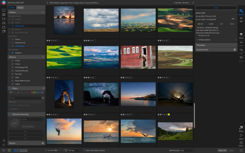 add a keyword in on1 photo raw 2019