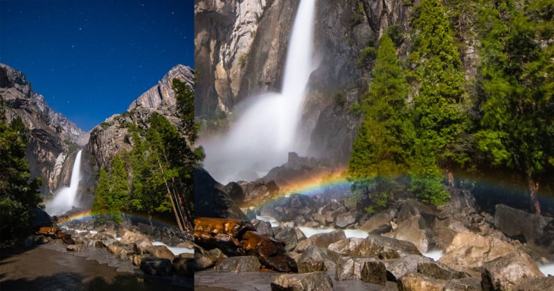 Photographer Captures Beautiful and Rare Double 'Moonbow' | PetaPixel