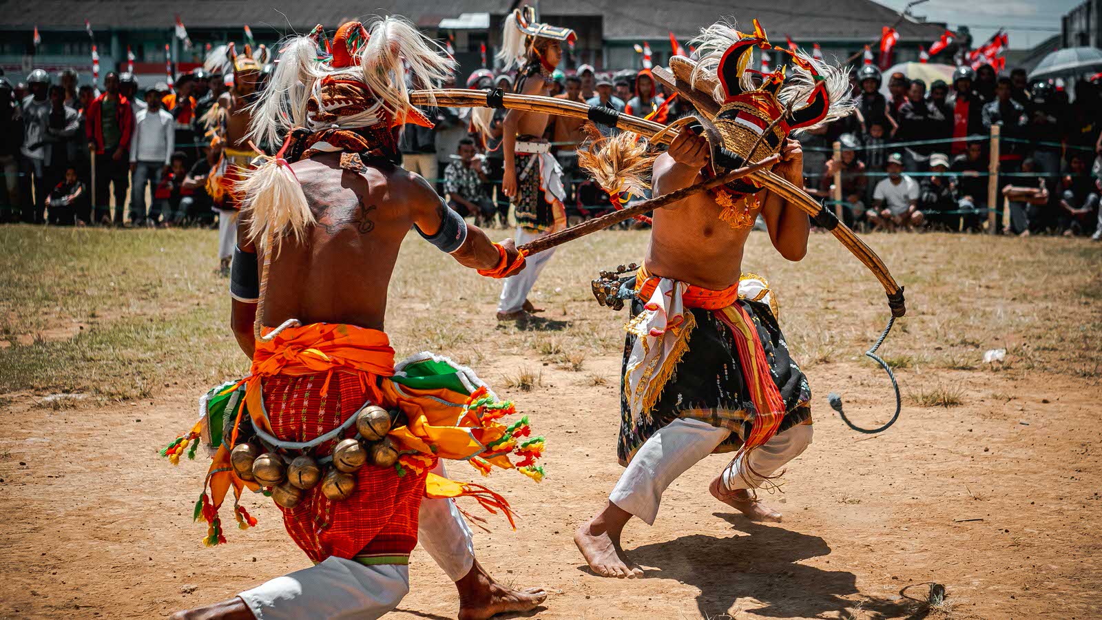 Photos of Manggarai Warrior Caci Whip Fights in Flores, Indonesia ...