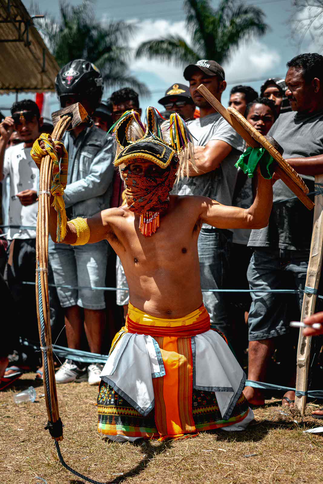Photos of Manggarai Warrior Caci Whip Fights in Flores, Indonesia ...
