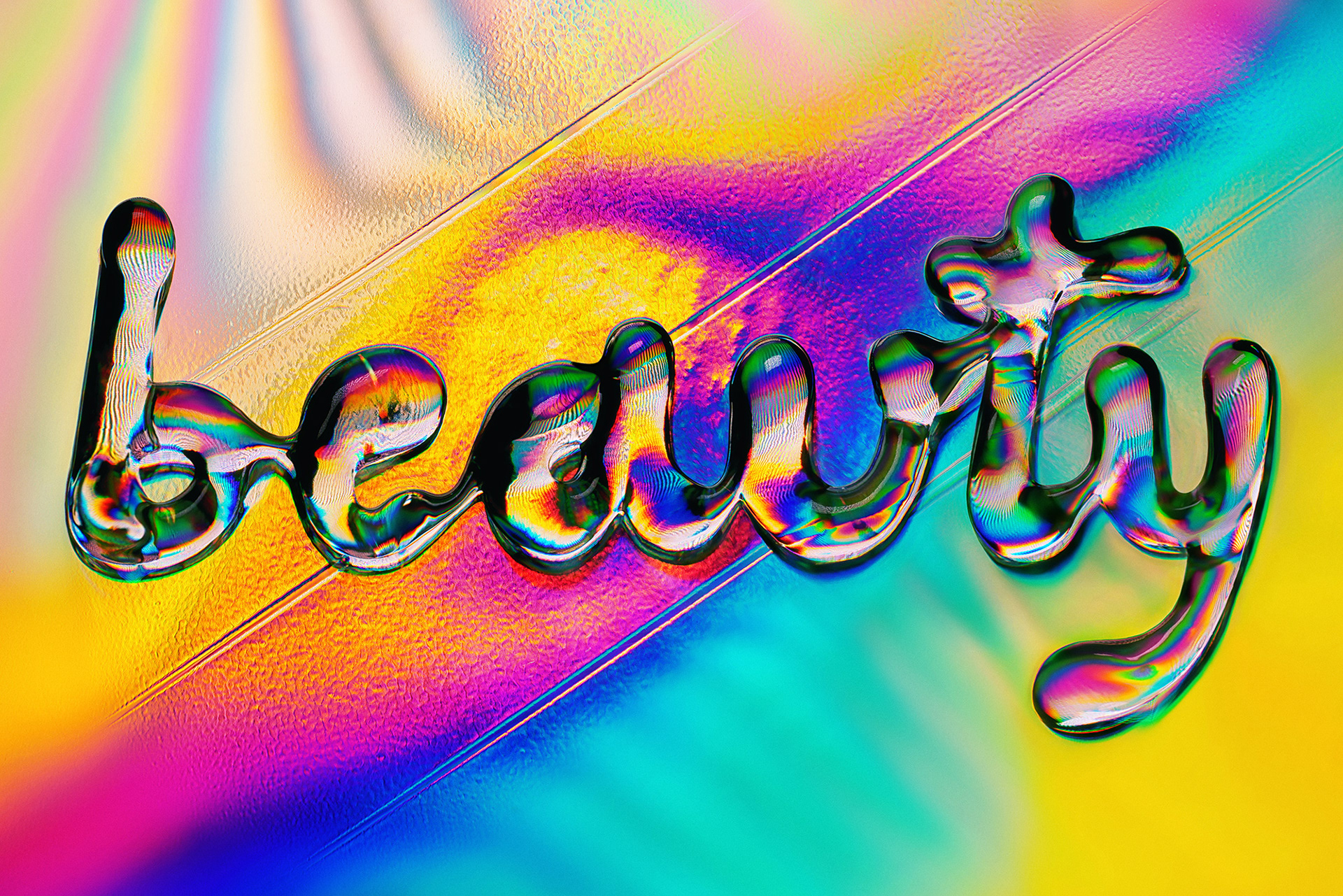 This Colorful Typography Was Made by Shooting Photos of Water on CDs ...