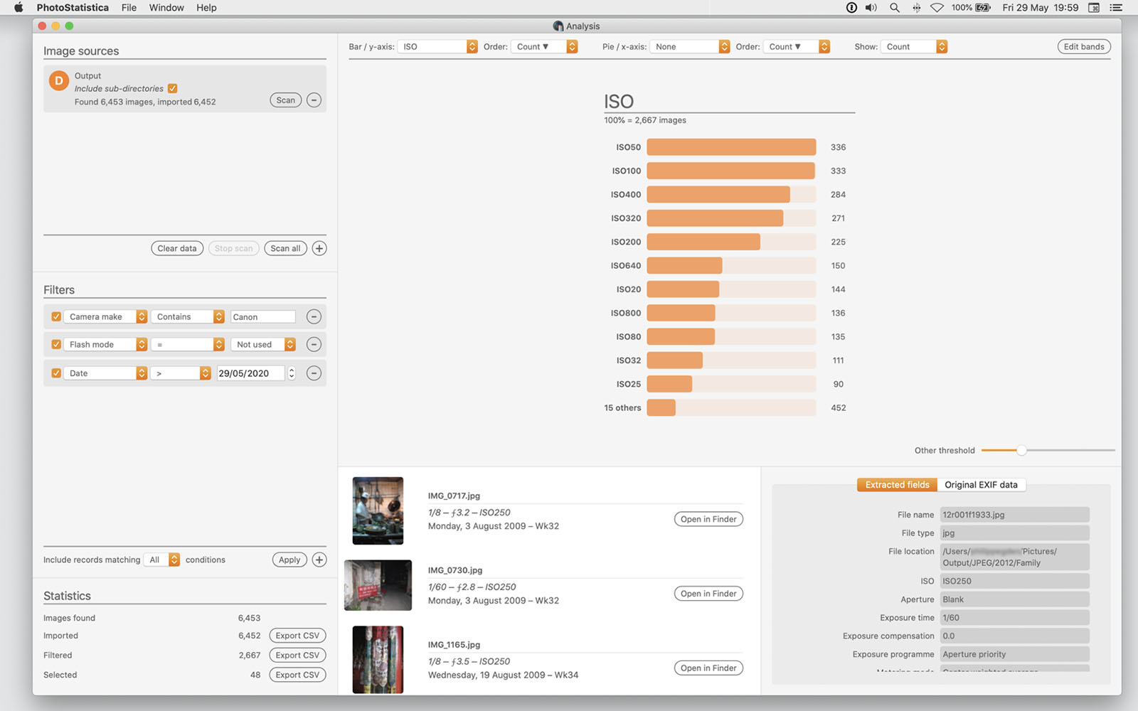 PhotoStatistica Lets You Analyze Your EXIF Data in Bulk | PetaPixel