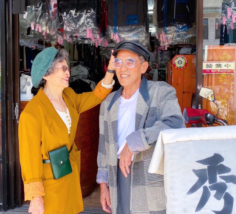 Elderly Couple Shoots Fashion Photos with Clothes Left at Their Laundromat