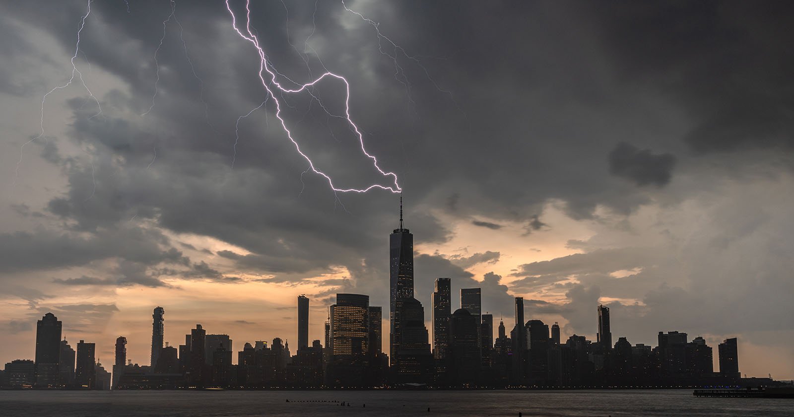 lightning storm city