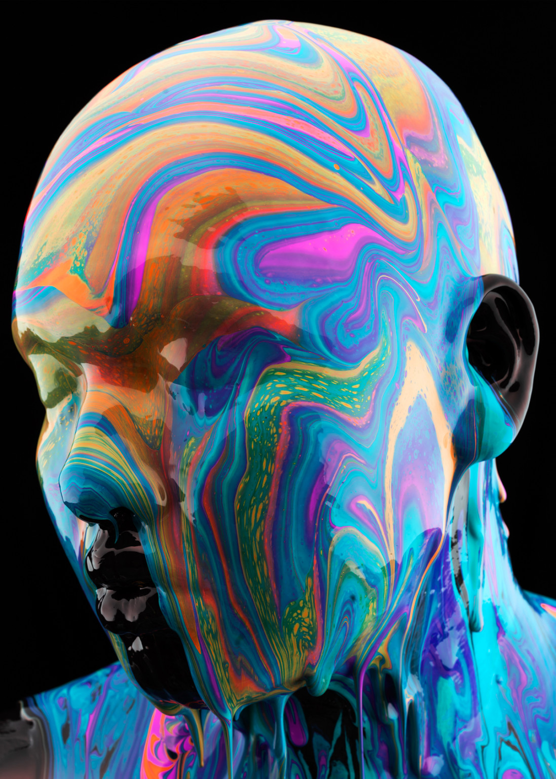 Striking Portraits of People Covered in Thick Layers of Multi-Colored ...