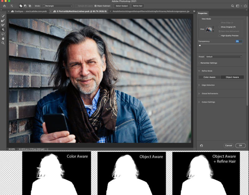 open refine edge in photoshop for mac