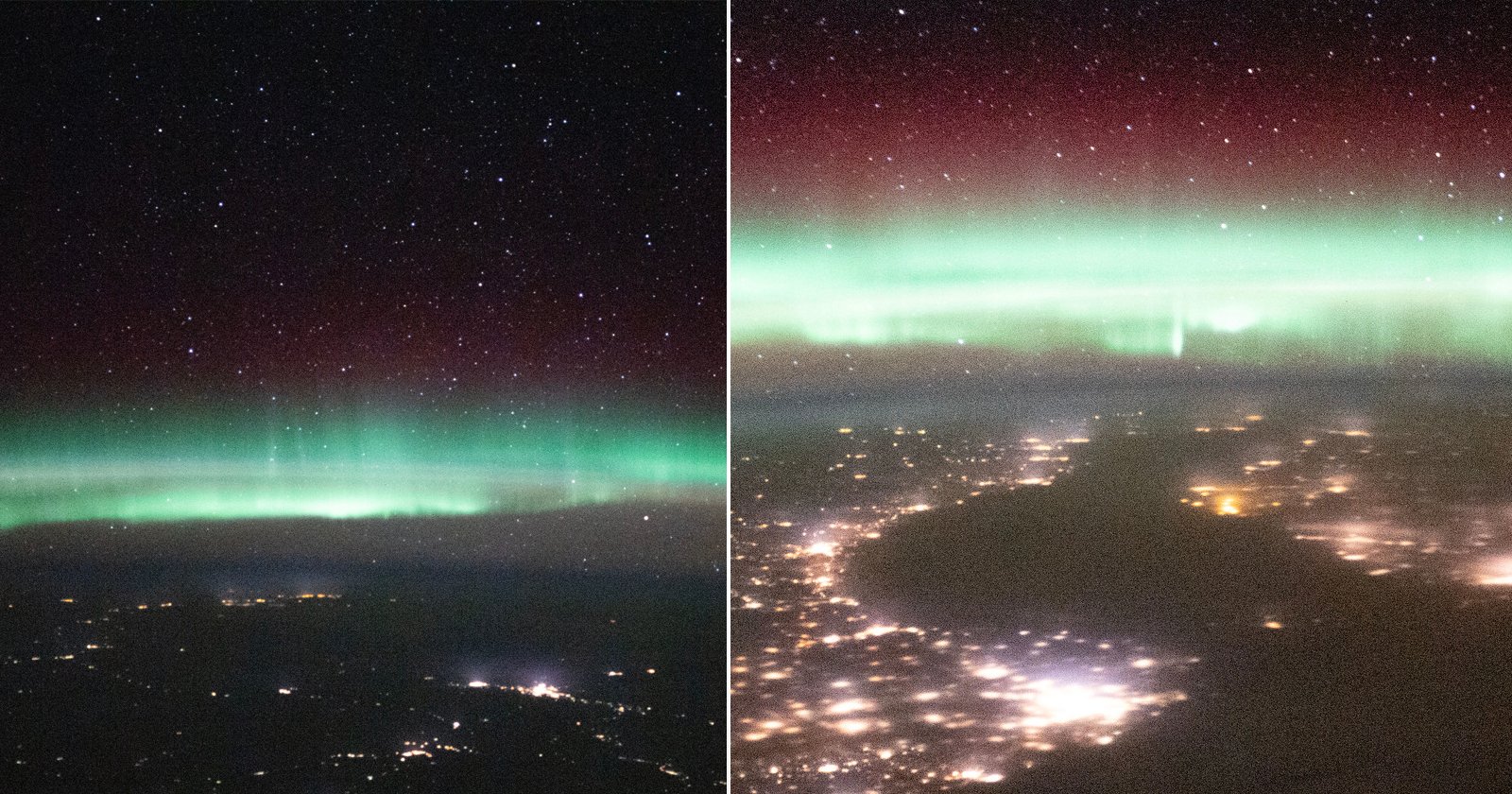 The International Space Station captures the Aurora of the Earth beautifully