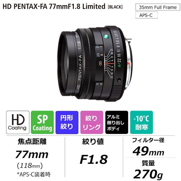 Leak Reveals Updated Pentax Optics, Including 77mm f/1.8 Limited