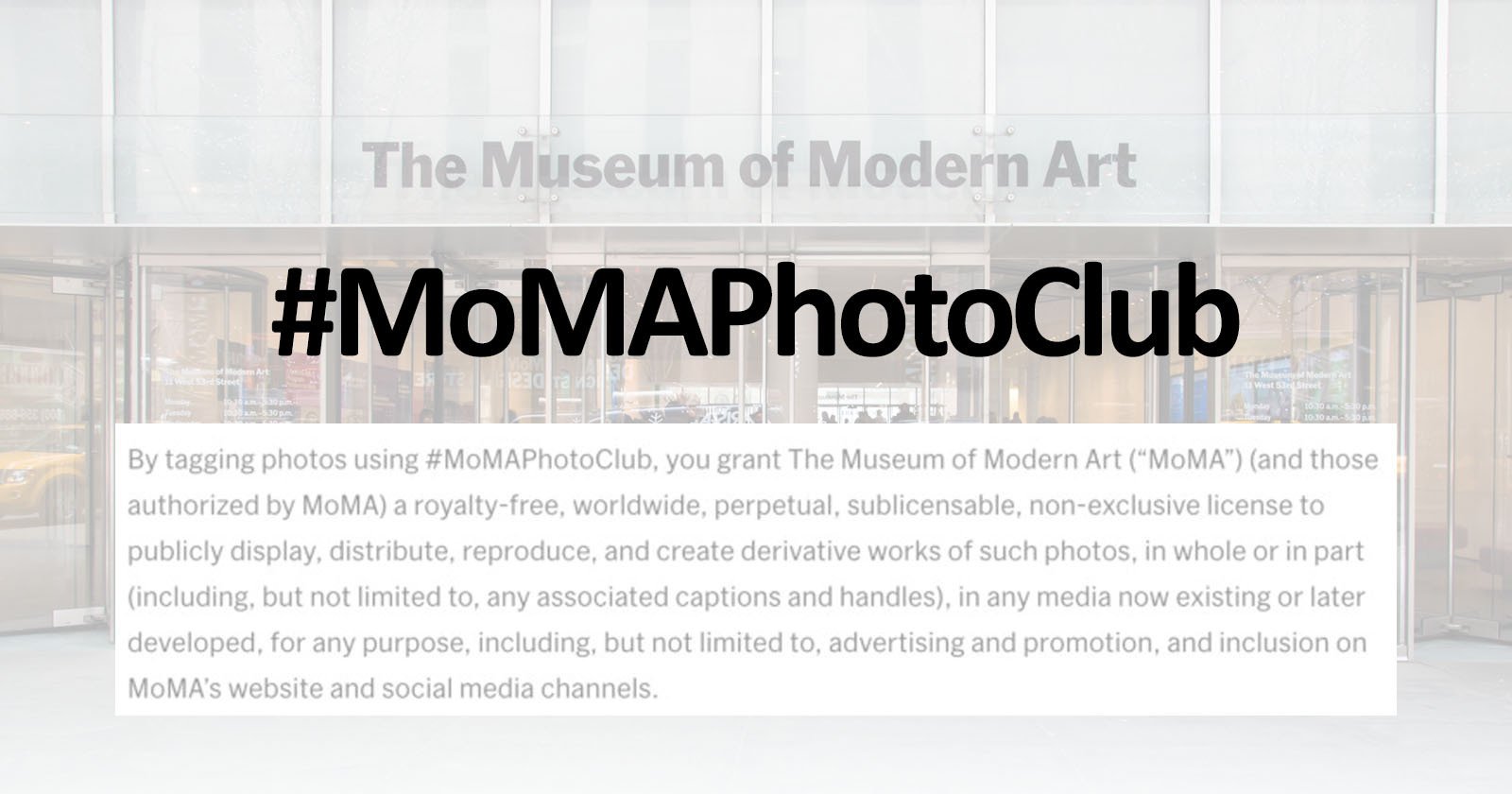 Stedord Betjening mulig Sada MoMA Wants Your Photos for Free, Perpetually, and 'Any Purpose' | PetaPixel