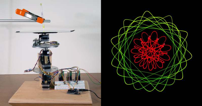 Light Painting Photos with a Geometric Drawing Machine