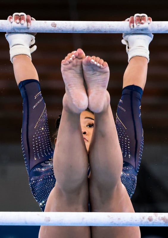 Tokyo, Japan, Sunday, August 1, 2021 - USA gymnast Sunisa Lee earns a Bronze Medal in the Uneven Bars with a score of 14.50 at Ariake Gymnastics Centre. (Robert Gauthier/Los Angeles Times)