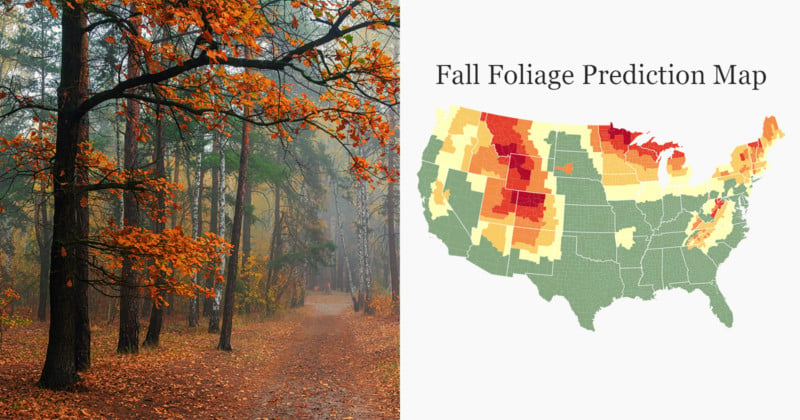 Fall Foliage Prediction Map 2019 Interactive Map Shows The Best Time To Photograph Fall Foliage | Petapixel