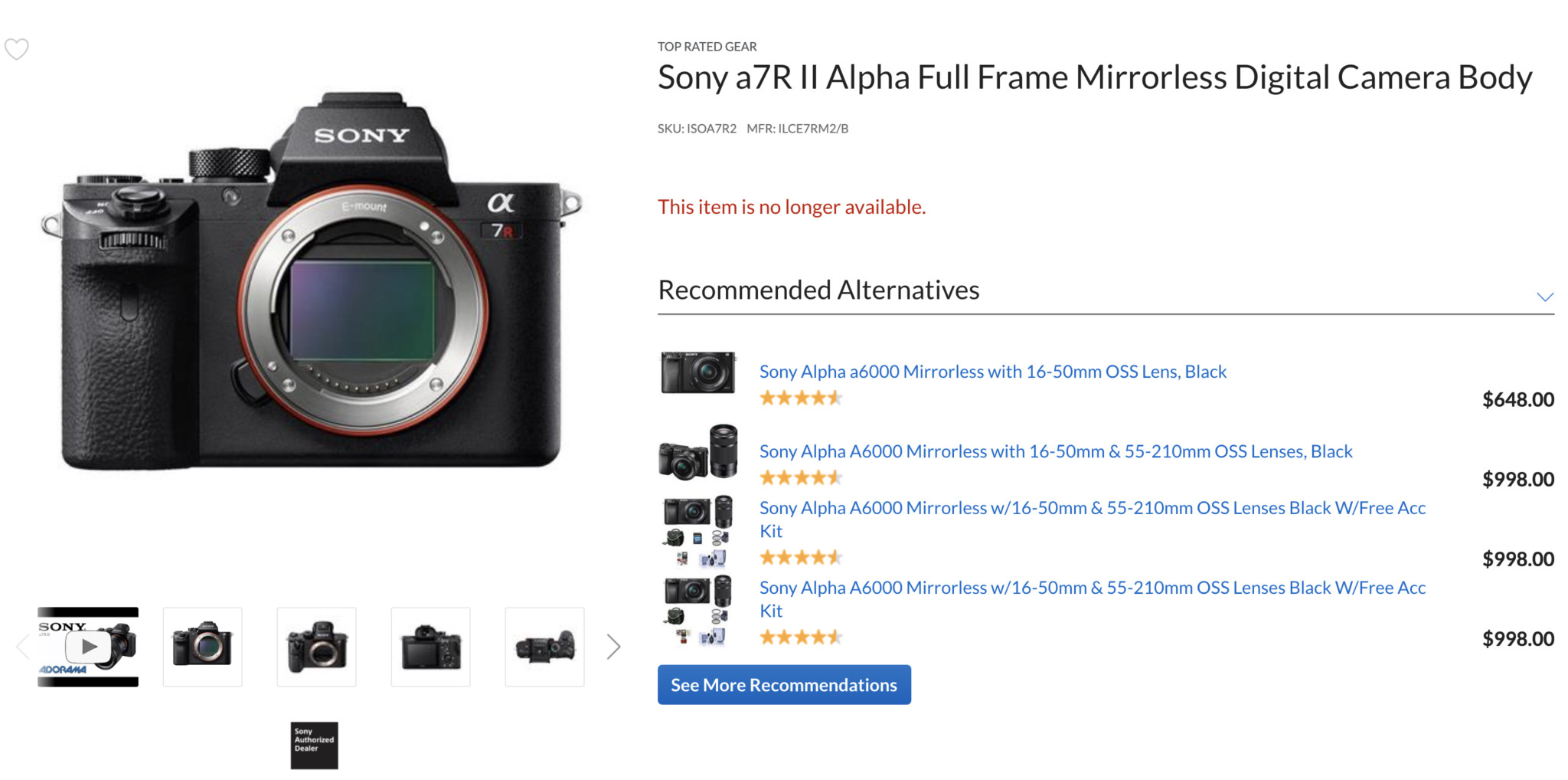 Sony Alpha 7R II Appears Finally Discontinued After 6 Years | PetaPixel