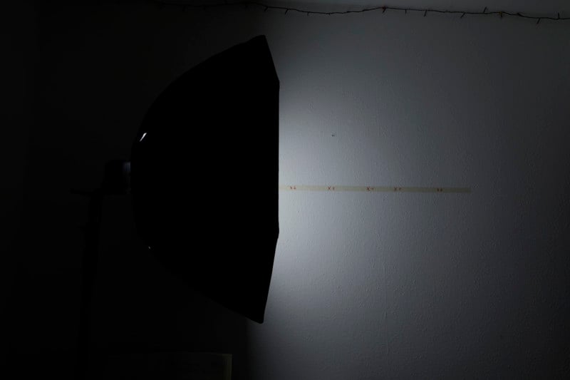An example of light falloff with a 3 foot octabox