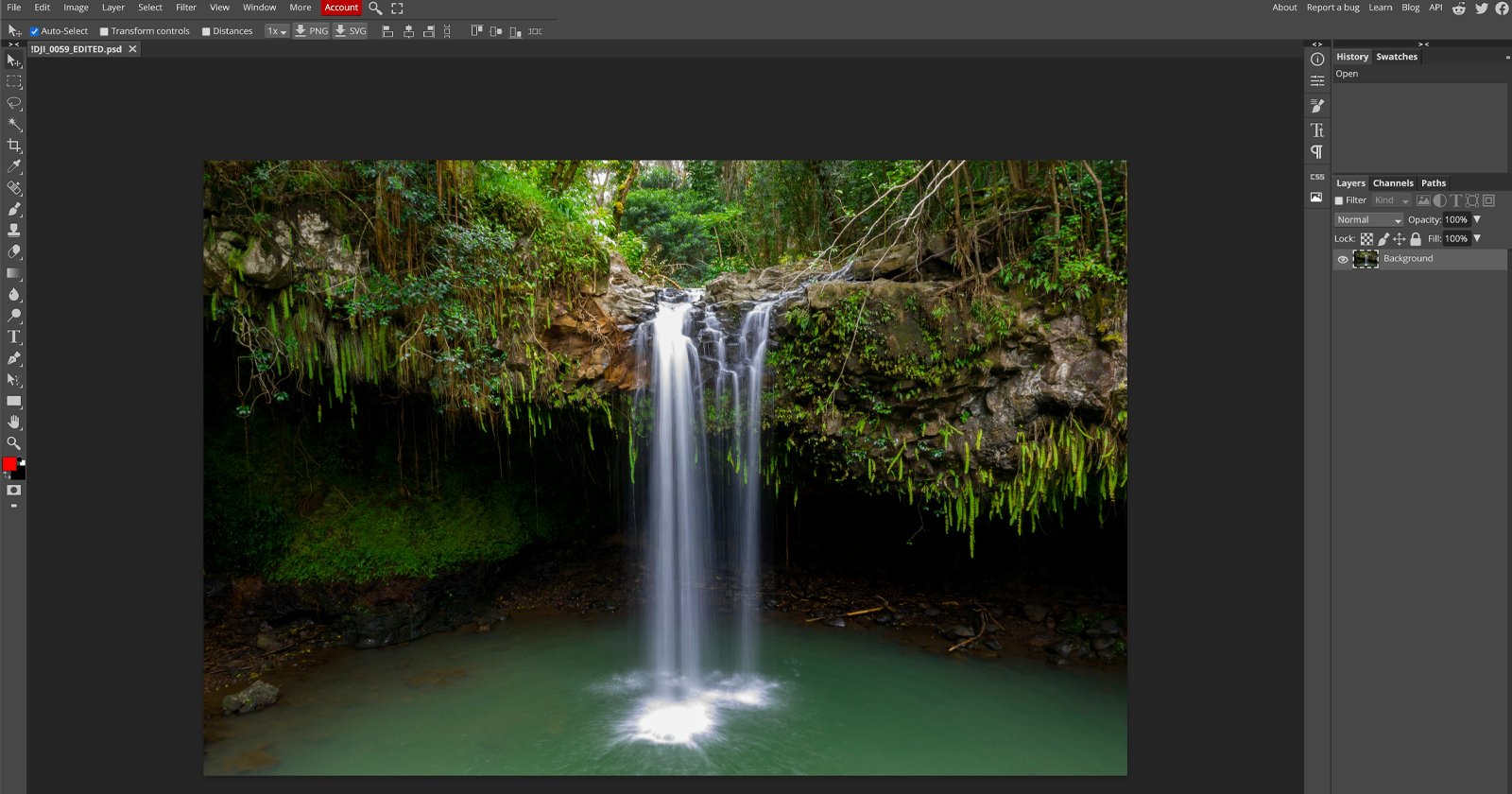 Photopea online image editor is a free Photoshop clone with