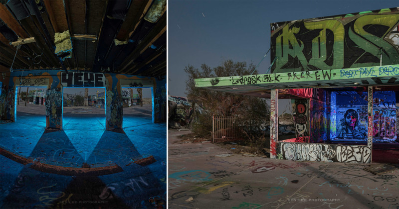 Photographer’s Eerie Nighttime Series Features an Abandoned Water Park