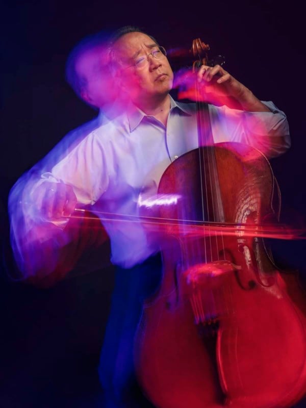 Cellist Yo-Yo Ma playing a cello